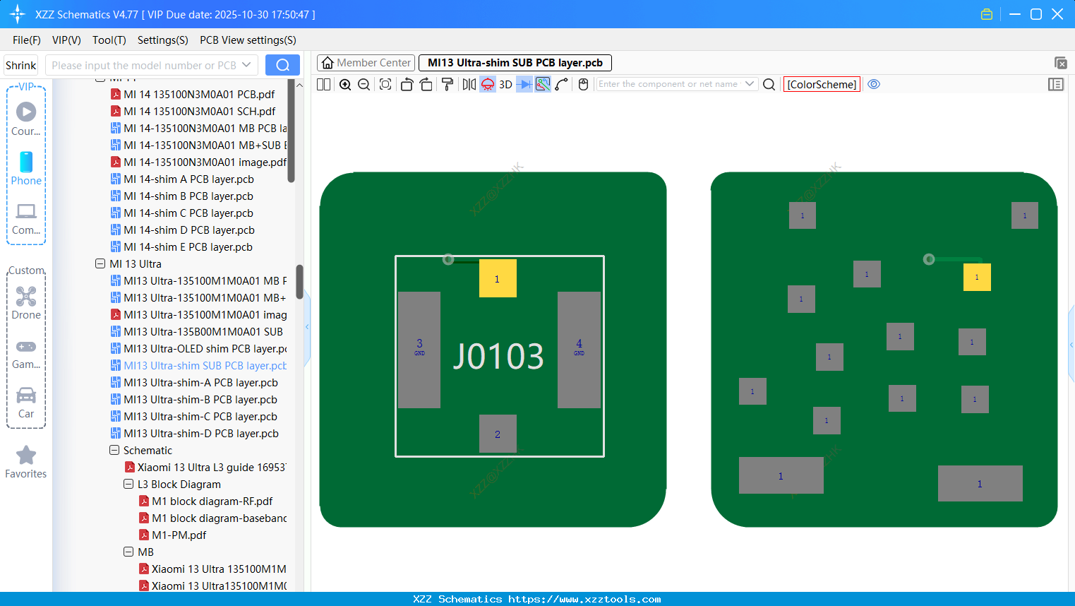 Xiaomi MI13 Ultra-shim SUB PCB Layer
